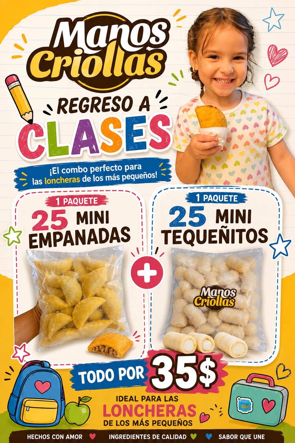 Frozen Mini Empanadas & Tequeños for Kids | Manos Criollas