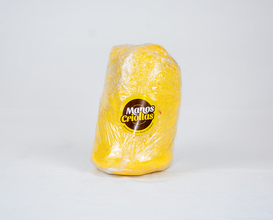 Manos Criollas frozen natural corn dough, 1 pound pack, authentic Latin cooking ingredient.